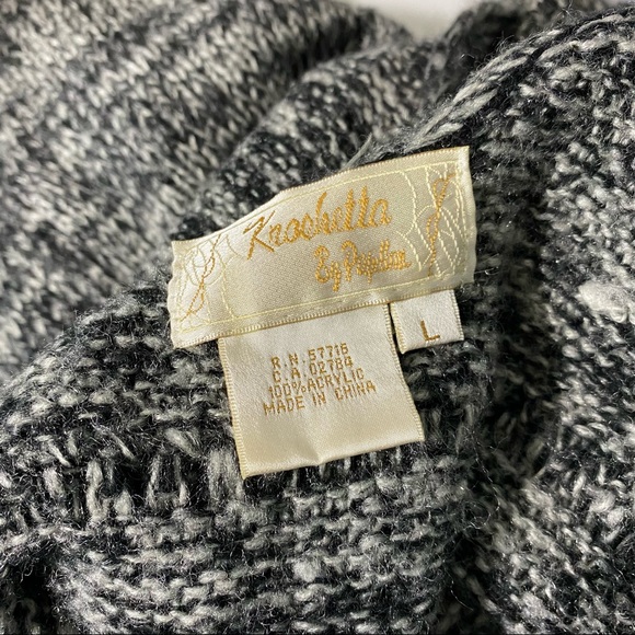 Krochetta By Papillon Gray Knitted V Neck Jumper Dress Size Large - Picture 6 of 6